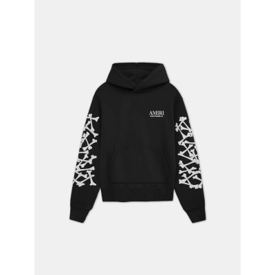 Amiri Men's Bones Stacked Hoodie Black 01
