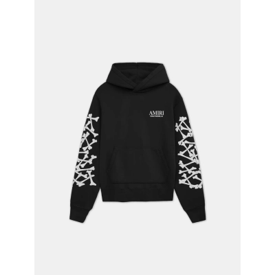 Amiri Men's Bones Stacked Hoodie Black 01