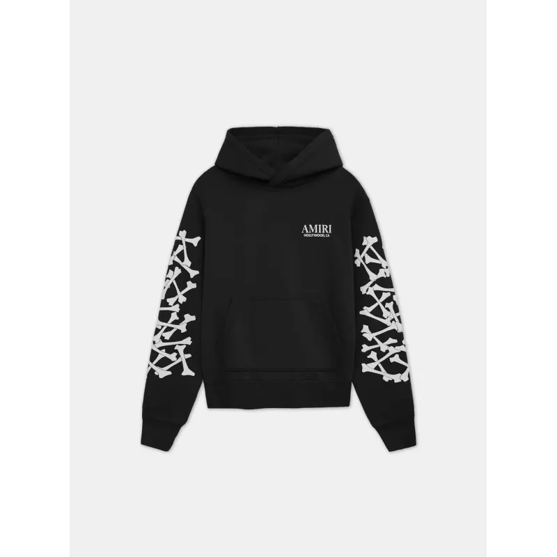 Amiri Men's Bones Stacked Hoodie Black