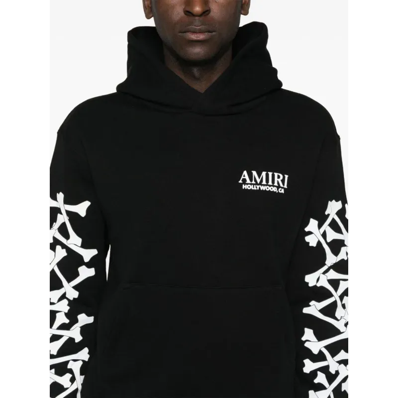 Amiri Men's Bones Stacked Hoodie Black