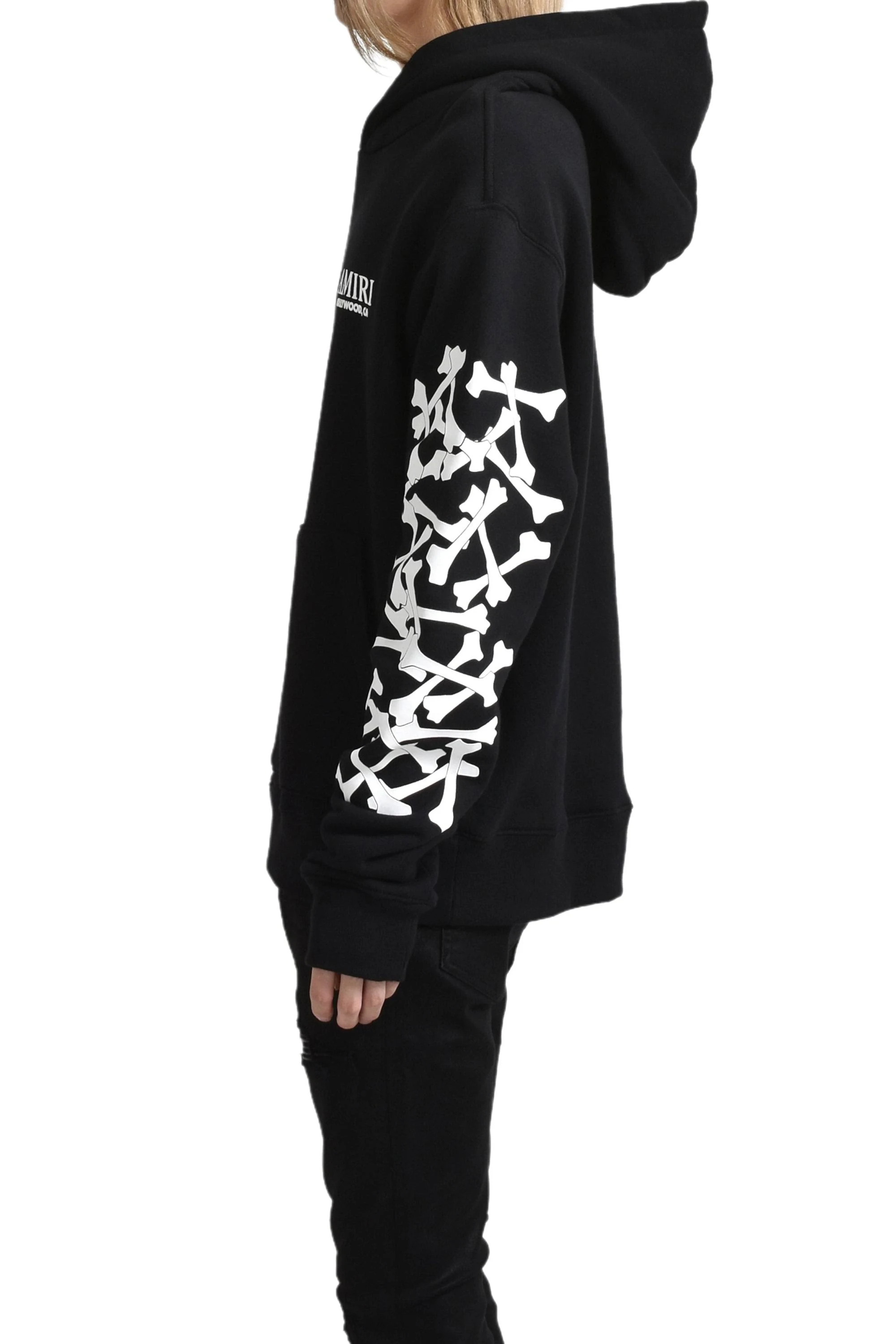 Amiri Men's Bones Stacked Hoodie Black