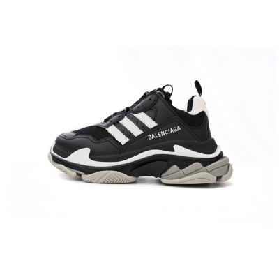 Pkstockx Adidas x Balenciaga Triple S Black And White Bars 712764 W2ZB2 1090 01