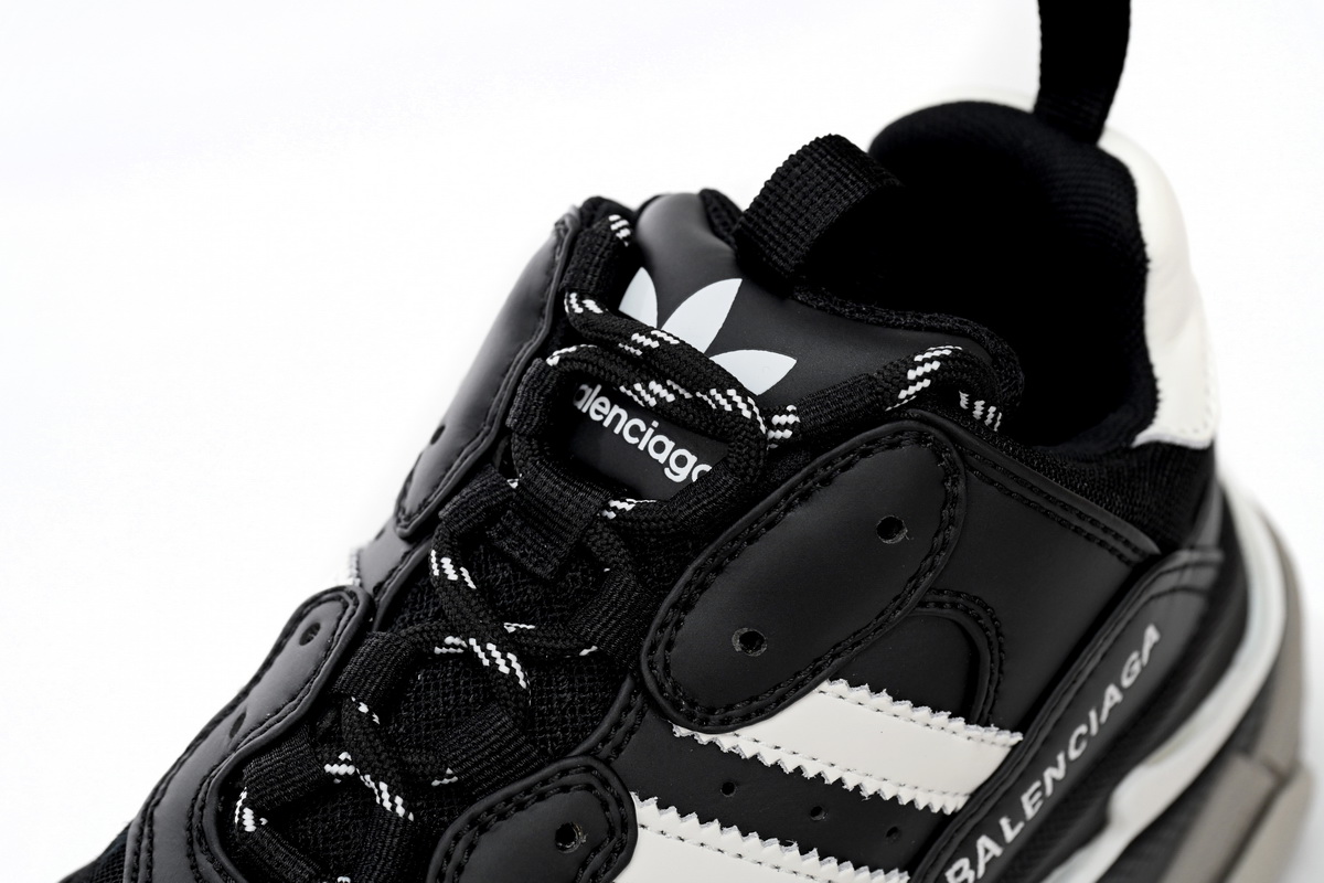 Pkstockx Adidas x Balenciaga Triple S Black And White Bars 712764 W2ZB2 1090