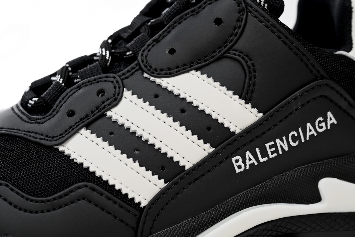 Pkstockx Adidas x Balenciaga Triple S Black And White Bars 712764 W2ZB2 1090
