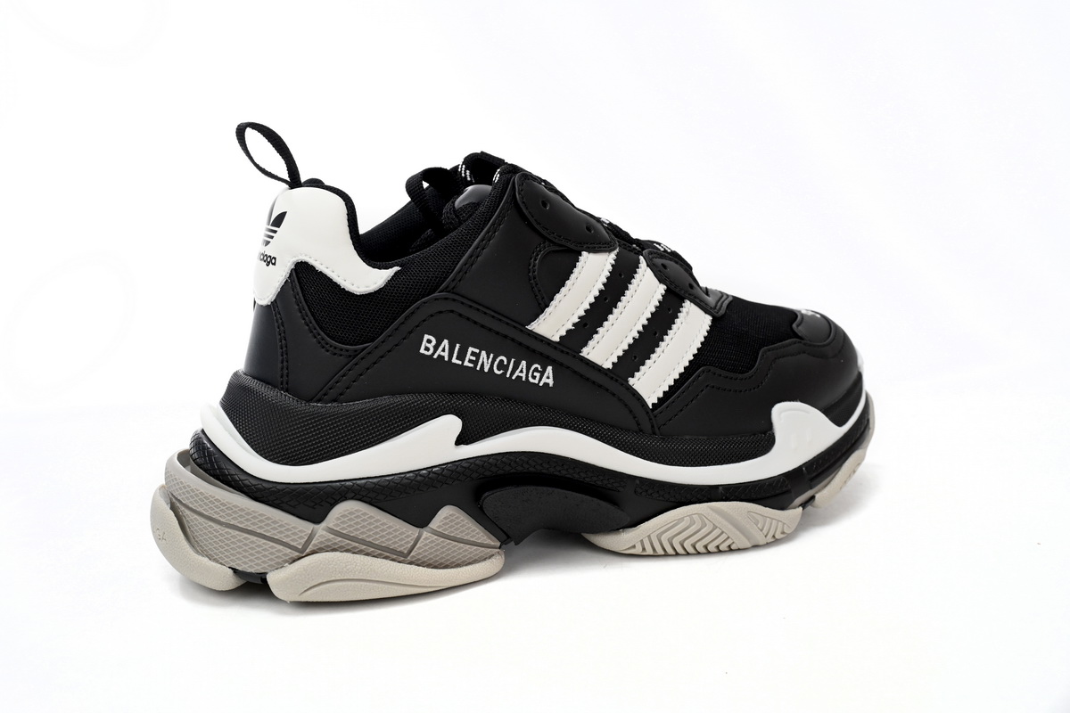 Pkstockx Adidas x Balenciaga Triple S Black And White Bars 712764 W2ZB2 1090