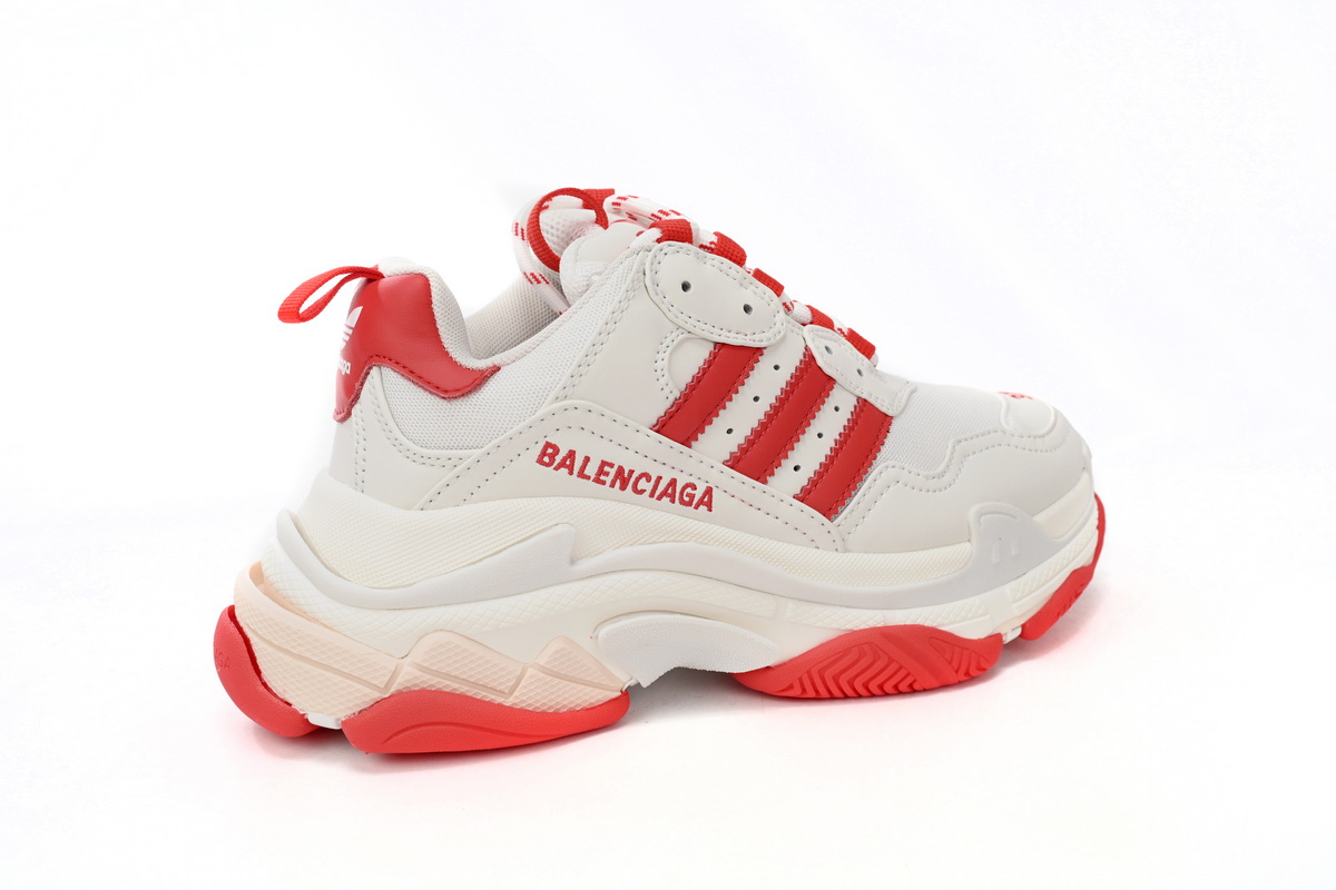 Pkstockx Adidas x Balenciaga Triple S White Red Bar