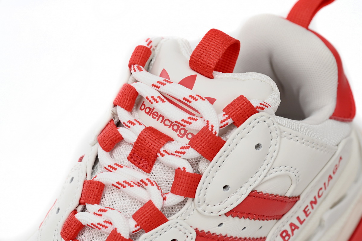 Pkstockx Adidas x Balenciaga Triple S White Red Bar