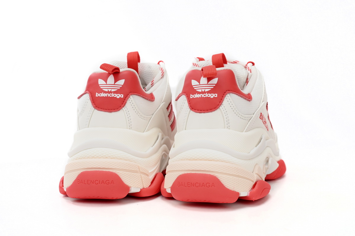 Pkstockx Adidas x Balenciaga Triple S White Red Bar