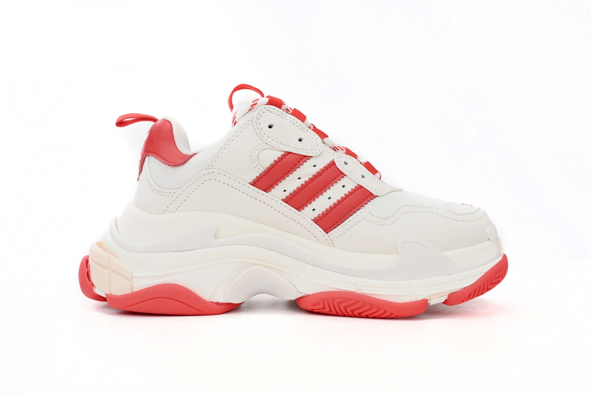 Pkstockx Adidas x Balenciaga Triple S White Red Bar