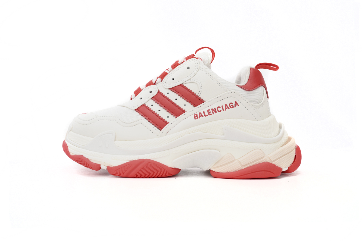 Pkstockx Adidas x Balenciaga Triple S White Red Bar