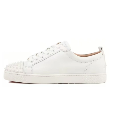 Christian Louboutin  Louis Junior Spikes Sneakers White 01