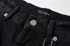 Purple Brand Shorts Pants Patchwork Men's Crease Skinny Fit Black Jeans 5001