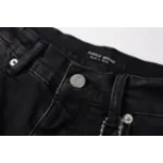 Purple Brand Shorts Pants Patchwork Men's Crease Skinny Fit Black Jeans 5001