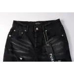 Purple Brand Shorts Pants Patchwork Men's Crease Skinny Fit Black Jeans 5001