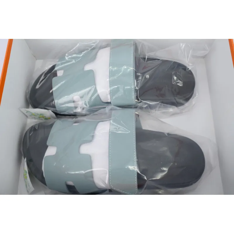 Hermes Flat Slippers Blue