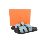 Hermes Flat Slippers Blue
