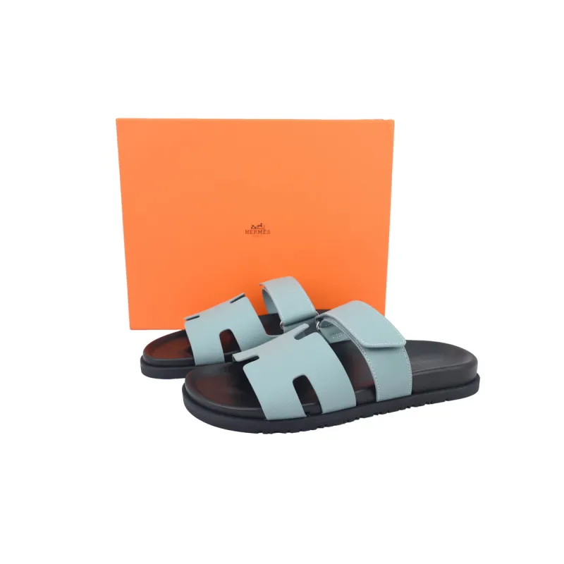 Hermes Flat Slippers Blue