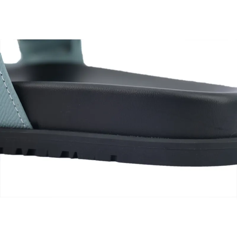 Hermes Flat Slippers Blue