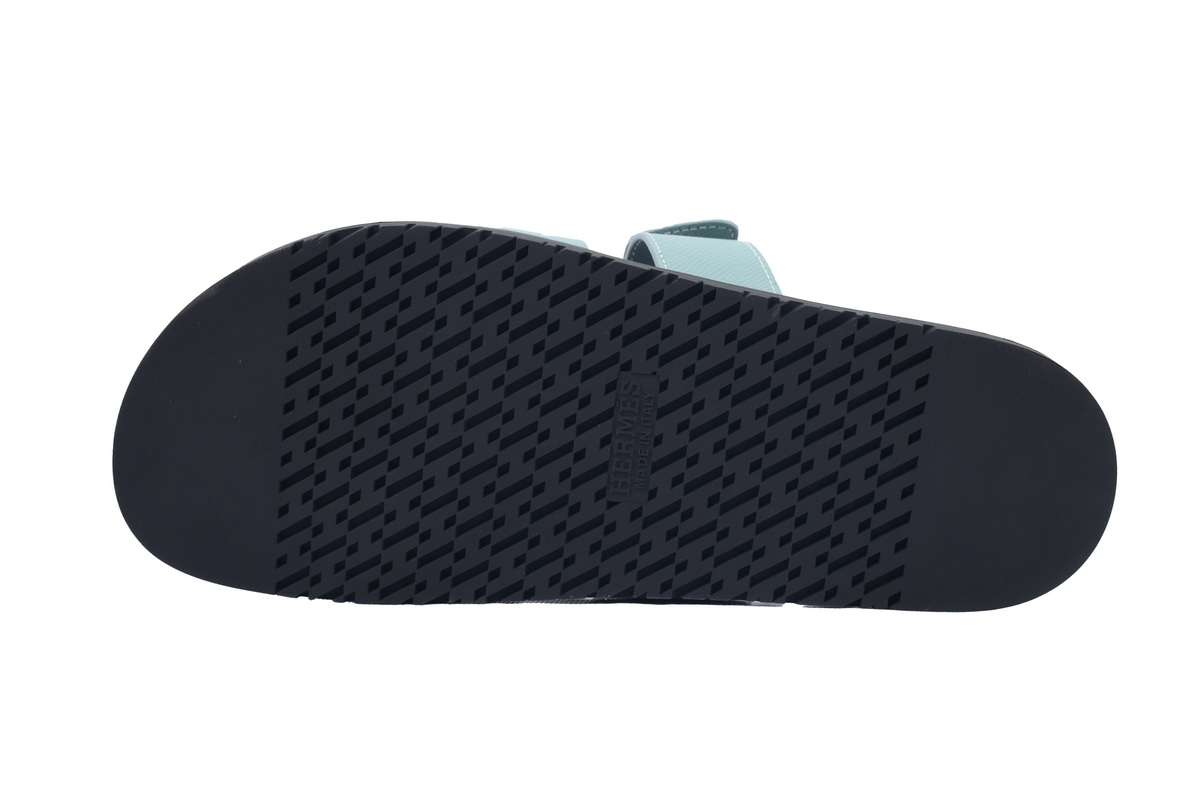 Hermes Flat Slippers Blue