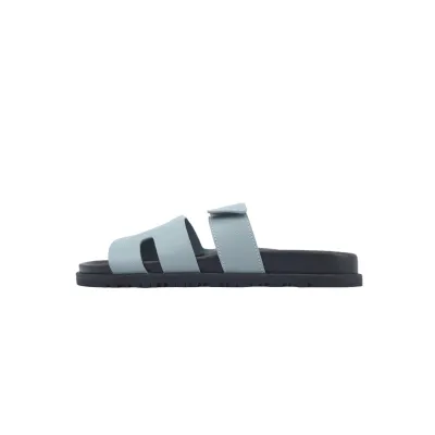 Hermes Flat Slippers Blue 01