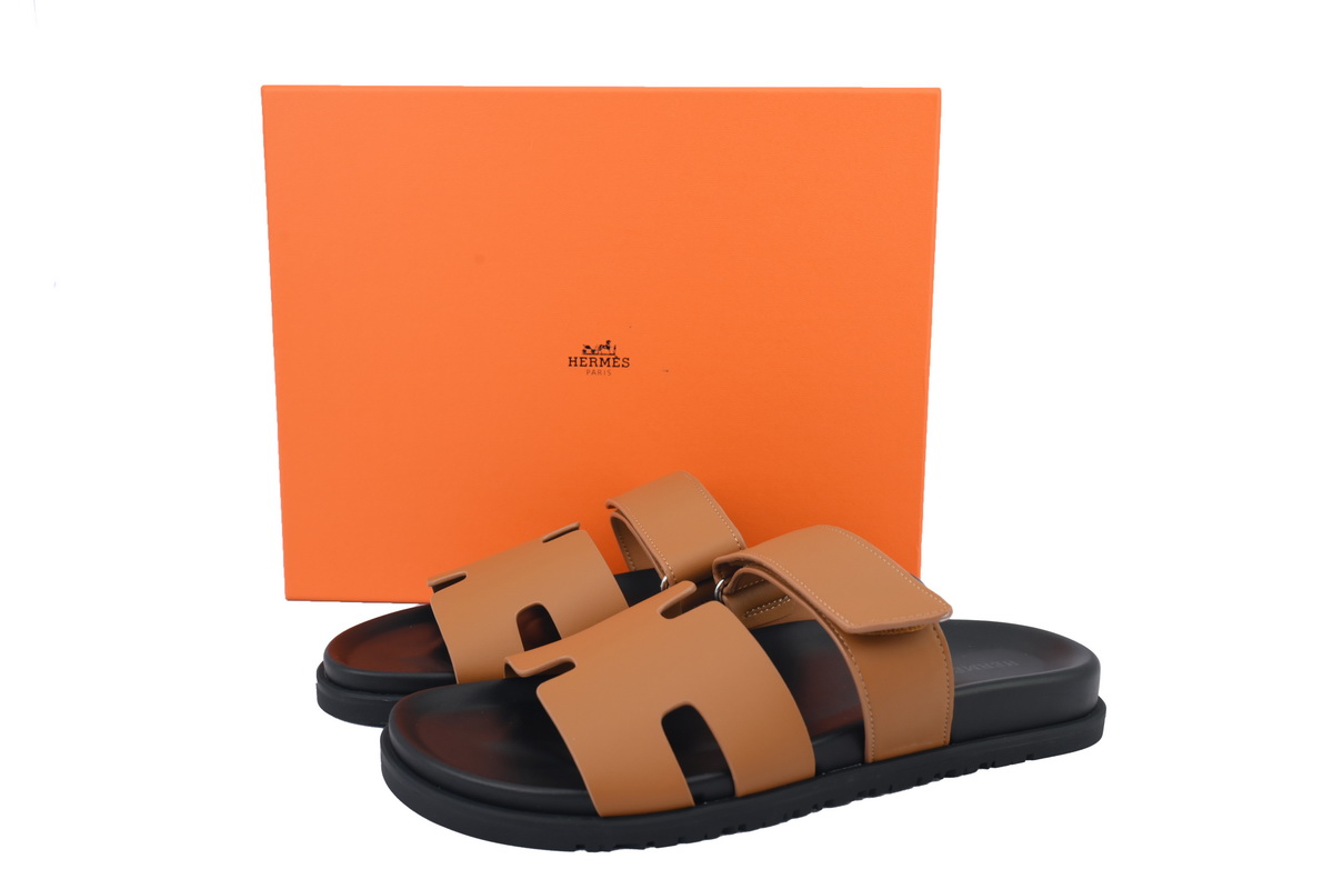 Hermes Flat Flip Flops Brown