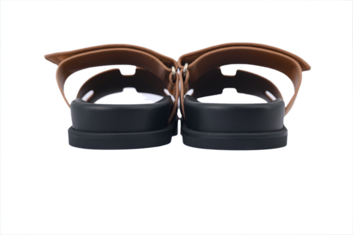Hermes Flat Flip Flops Brown