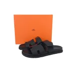 Hermes Flat Slippers Black