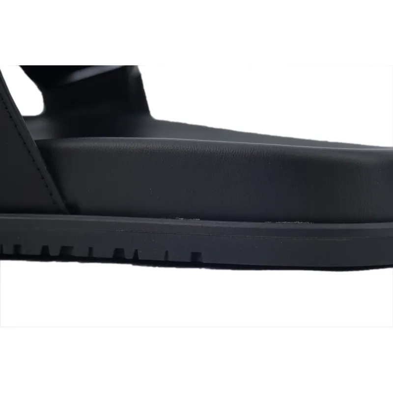 Hermes Flat Slippers Black