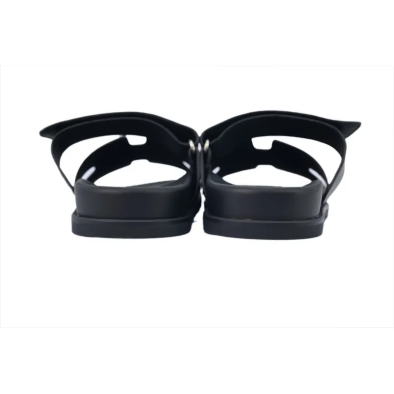 Hermes Flat Slippers Black