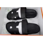Hermes Flat Slippers Black