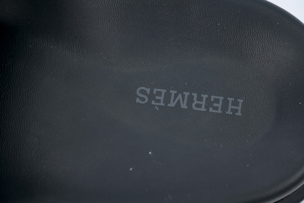 Hermes Flat Slippers Black Blue