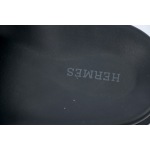 Hermes Flat Slippers Black Blue