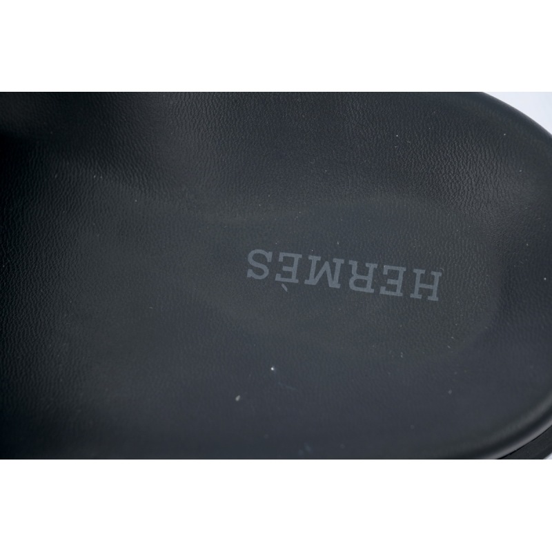 Hermes Flat Slippers Black Blue