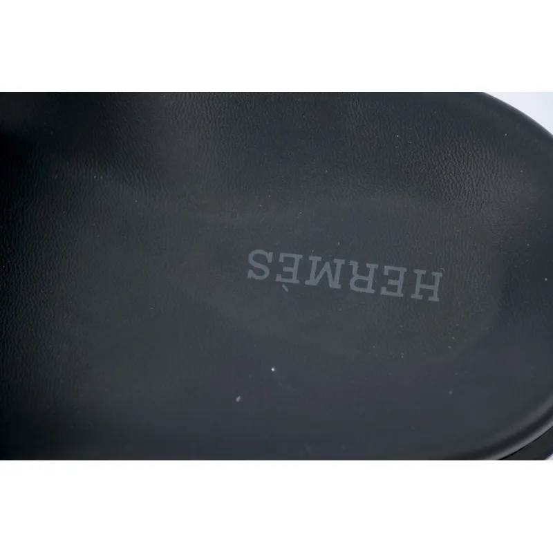 Hermes Flat Slippers Black Blue