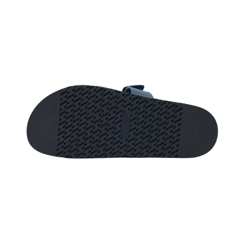 Hermes Flat Slippers Black Blue