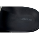 Hermes Flat Slippers Dark Gray