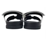 Hermes Flat Slippers Dark Gray