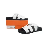 Hermes Flat Slippers White