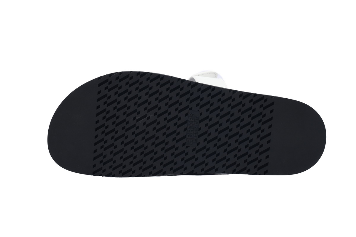 Hermes Flat Slippers White