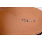 Hermes Khaki Black flip flops