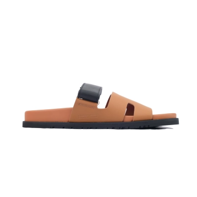Hermes Khaki Black flip flops 02