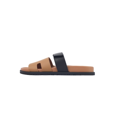Hermes Khaki Black flip flops 01