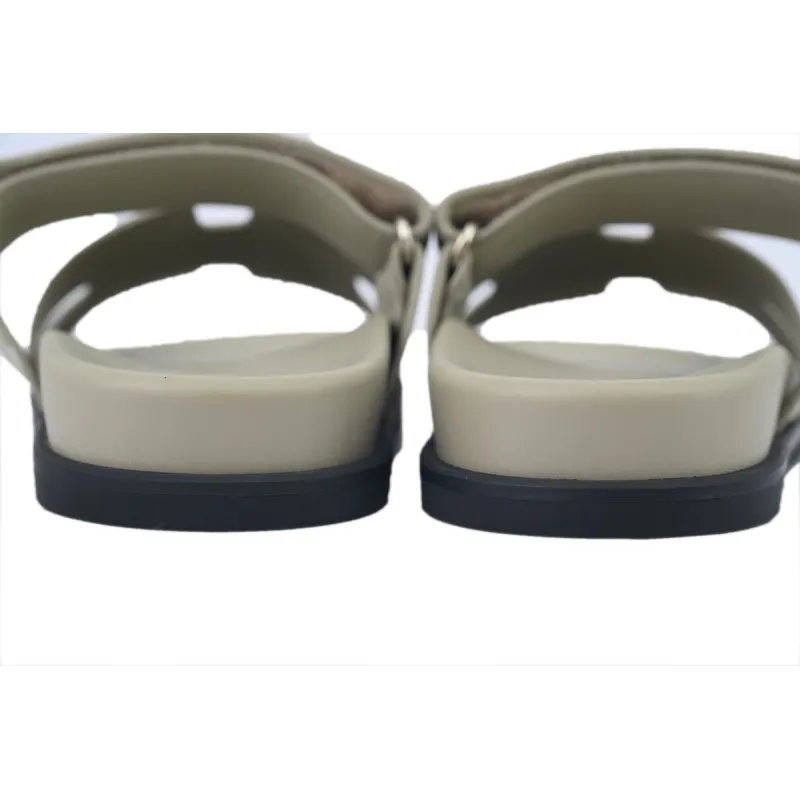 Hermes Khaki flip flops