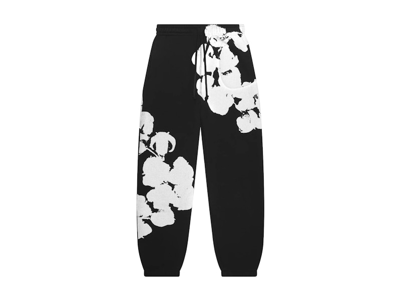 Denim Tears Big Cotton Wreath Sweatpants Black