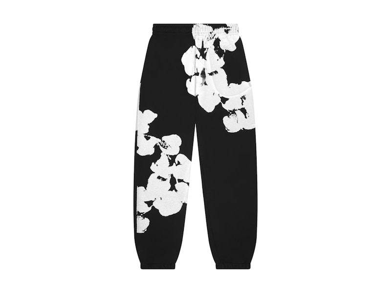 Denim Tears Big Cotton Wreath Sweatpants Black