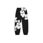 Denim Tears Big Cotton Wreath Sweatpants Black