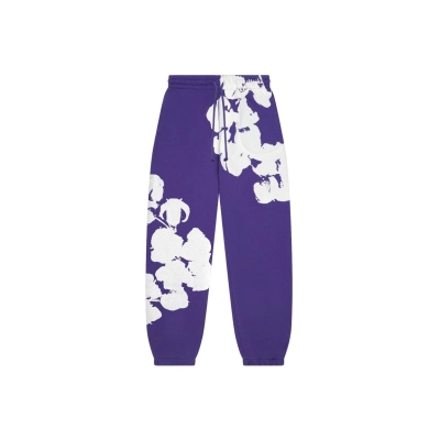 Denim Tears Big Cotton Wreath Sweatpants Purple 01