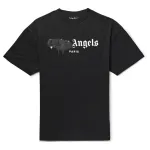 Palm Angels Paris Sprayed Logo T-Shirt 'Black/Black'