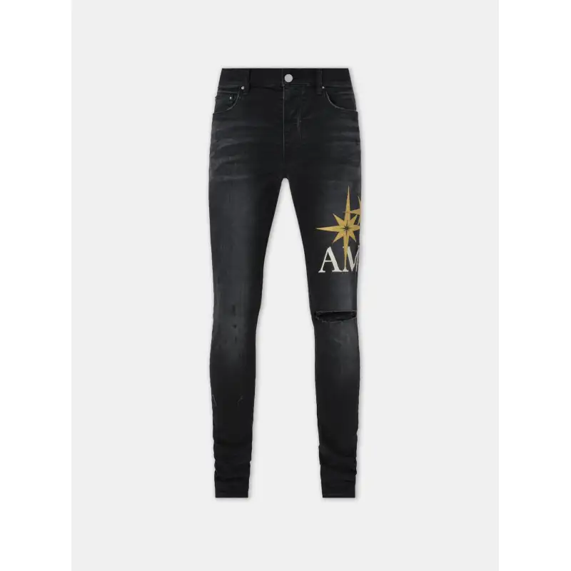 AMIRI STARBURST APPLIQUE SKINNY JEAN
