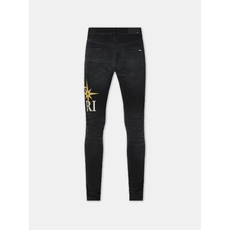 AMIRI STARBURST APPLIQUE SKINNY JEAN